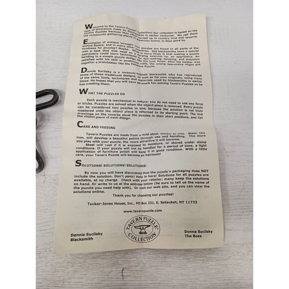 Vintage Tucker Jones Long Island Catch Tavern Collection Metal Puzzle - Picture 7 of 9